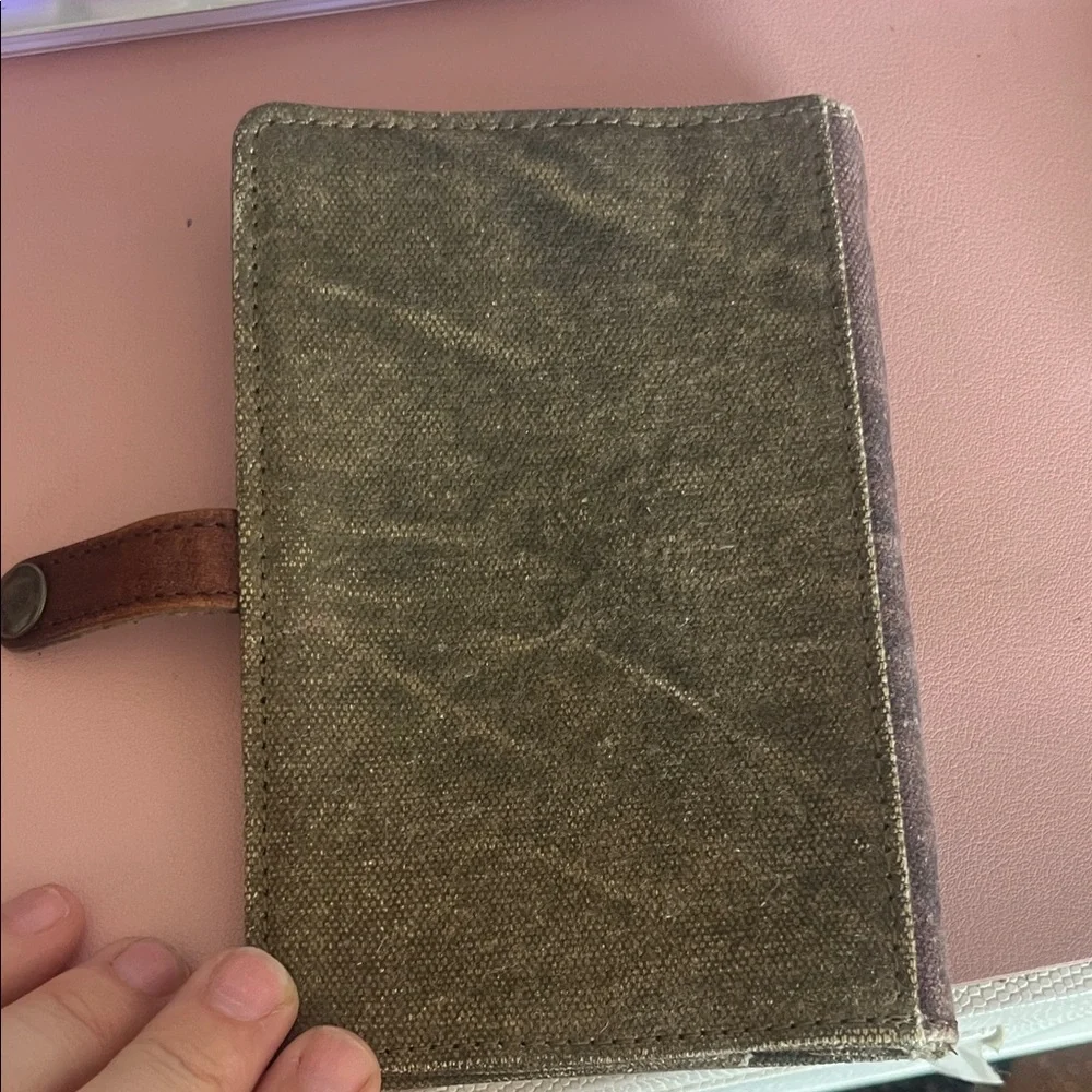 Mona B Brown Canvas Passport Holder